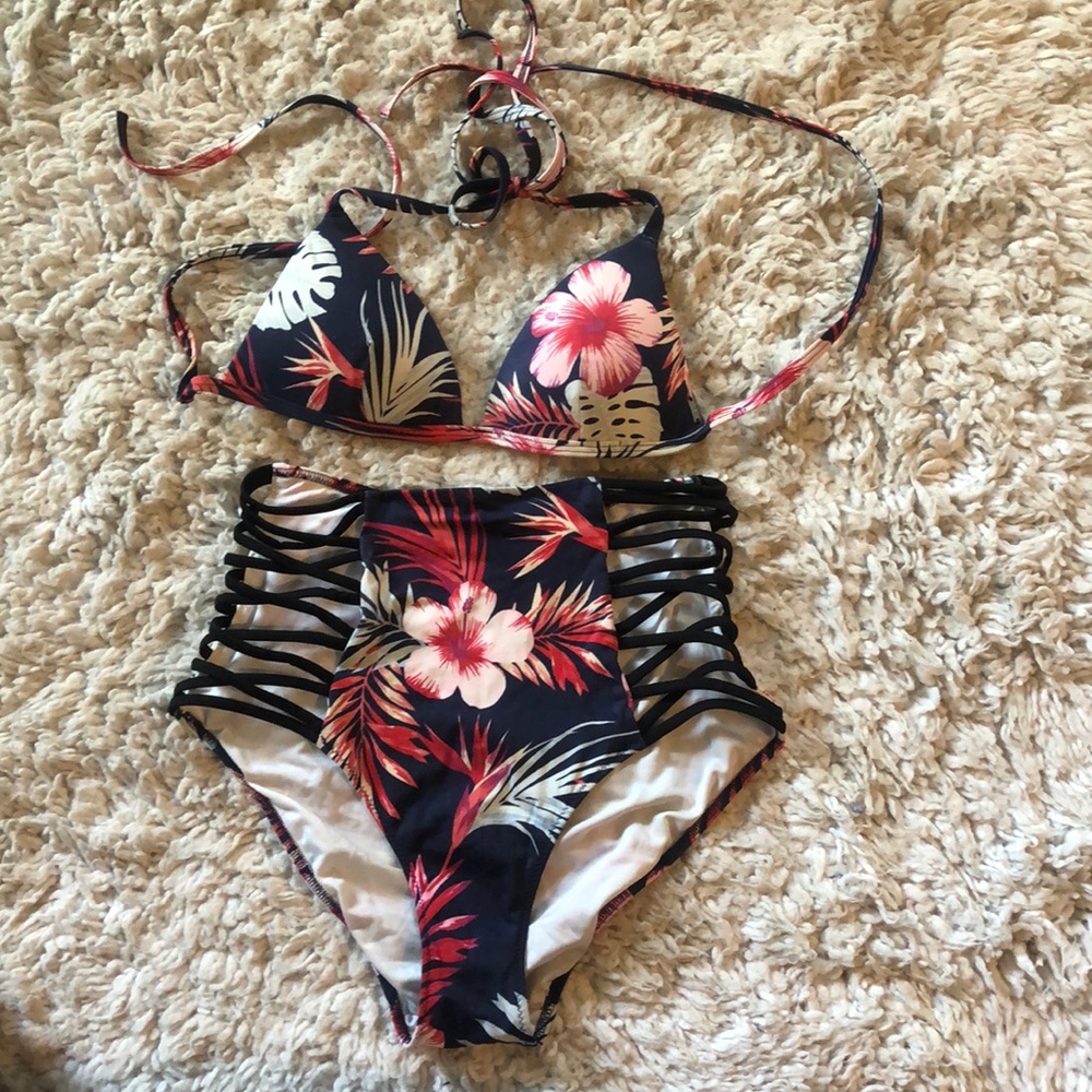 High waisted, Victoria’s Secret swim suit.
